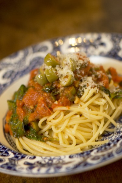 Spaghetti with Puttanesca Sauce