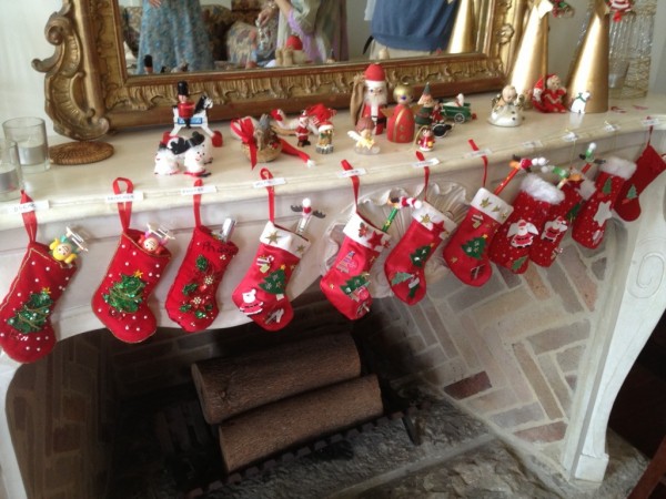 'The stockings were hung by the chimney with care in hopes that St Nicholas soon would be there'