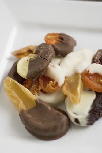 Dried Fruits dipped in chocolate and yoghurt