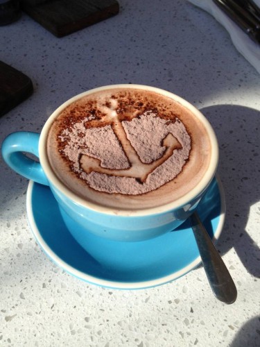 An anchor on my hot chocolate!