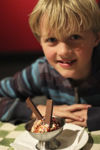 Alfie's ice cream with a his own kit kat added in.
