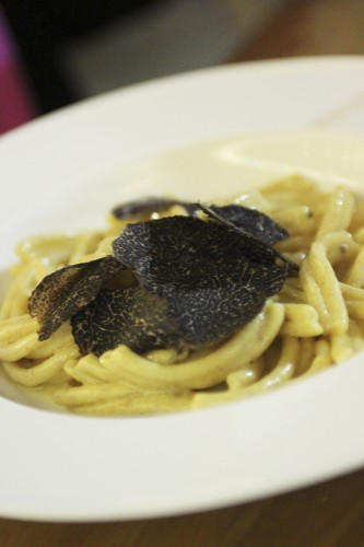 GF pasta with fresh black truffle