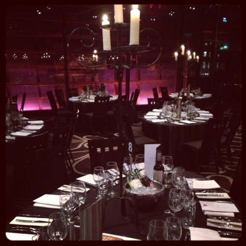 The ballroom with the beautiful table settings