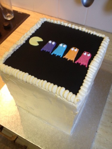 A Pac-man cube cake