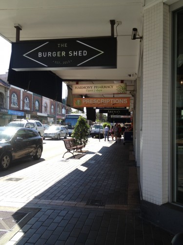 The Burger Shed on the corner of Military Road and Raglan Streets