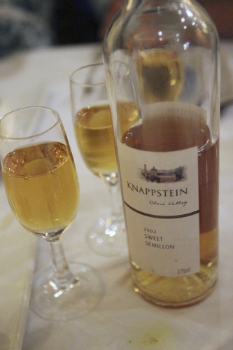 Desserts were enjoyed with a botrytis wine