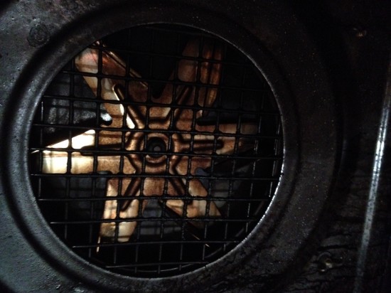 The fan at the back of the oven