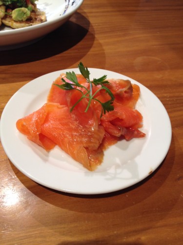 Tasmanian Smoked Salmon that's available as an entree but this was served as a side dish.  