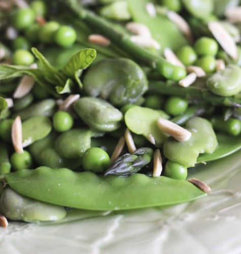 Broad Beans, Snowpeas, Asparagus and peas 