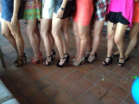 High heels and short skirts are the dress code