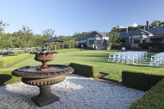 The expansive lawn where a wedding had been held