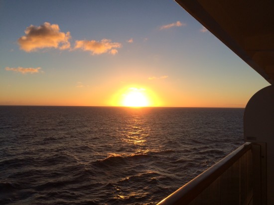And as the ship cruised away, there was a stunning sunset.  