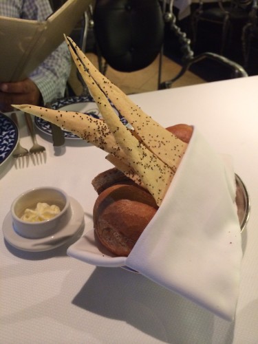A selection of breads with piped whipped butter