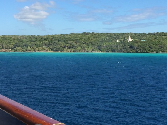We woke up to this view of Lifou.  The water is such a pretty colour.  