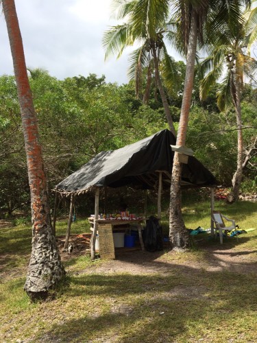 The shop where you can hire snorkelling equipment and buy a few snacks and drinks.  