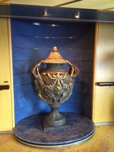 Blue and gold were common colour palettes on the ship.  
