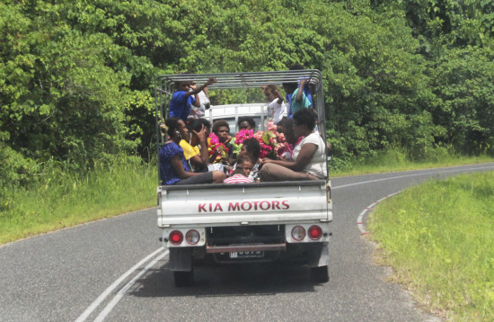 Very common local transport (there is no public transport on Vanuatu).  