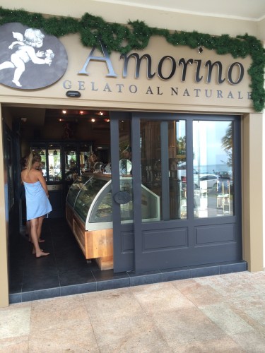 The gelato store is at Lemon Bay and part of a beautiful strip of restaurants, cafes and shops 
