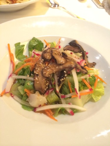 Salad:  Shiitake Salad with Sesame-Ginger Vinaigrette.  I loved this.  Full of flavour and crunch.  