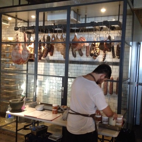 The charcuterie coolroom