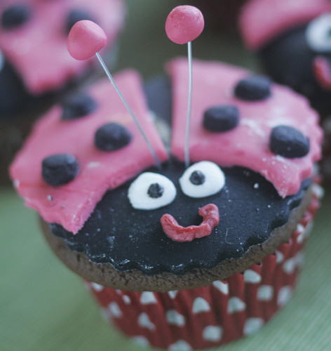 A ladybird cupcake