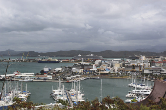 View of Noumea as a cyclone arrives