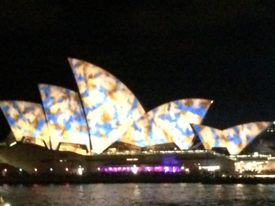 The sails all lit up