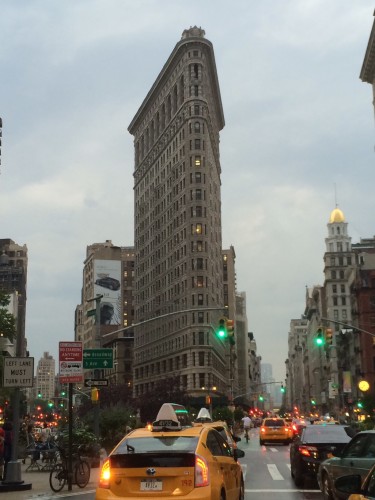 Flatiron Building - covered in scaffolding at the lower levels