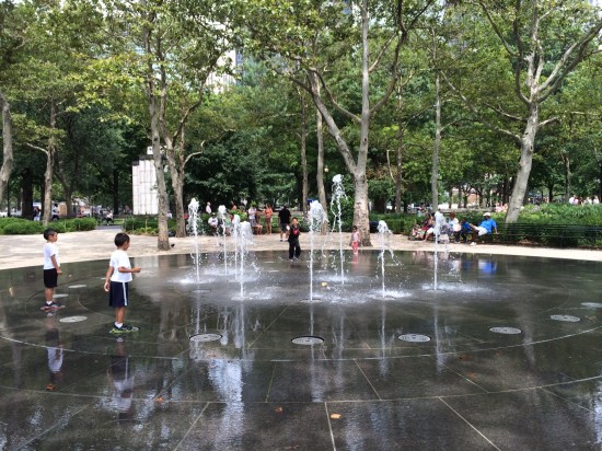 Battery Park in the summer