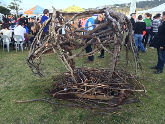 Not a good photo but this is a horse sculpture made from sticks