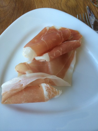 15-month prosciutto is lighter in colour than 24-month prosciutto