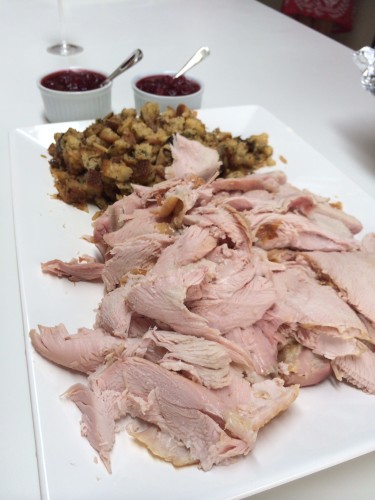 Sliced turkey with stuffing