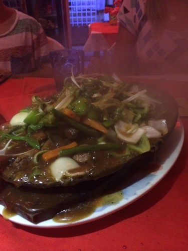 Sizzling Beef:  2500 vt or about AUS$28.00