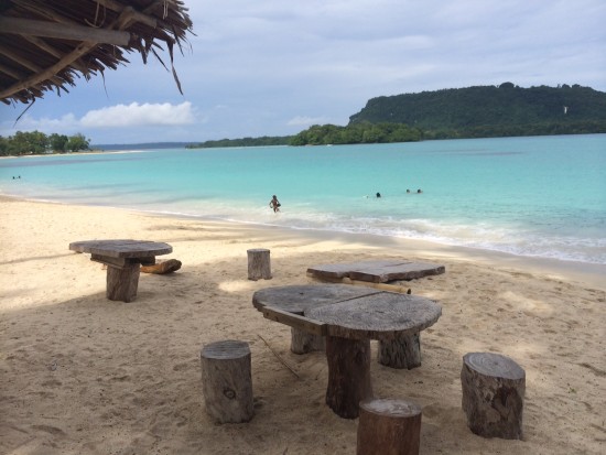 Beach furniture made by the men of the village 