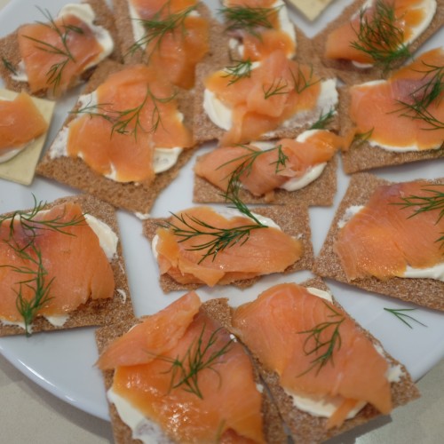 Katie also made smoked salmon and creme fraiche on crackers