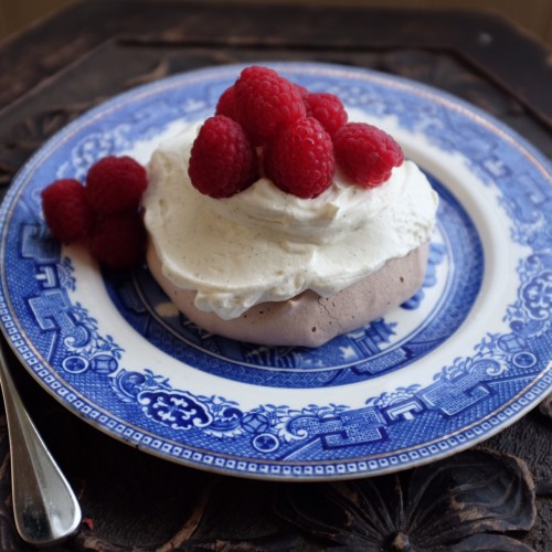 Topped with fresh raspberries 