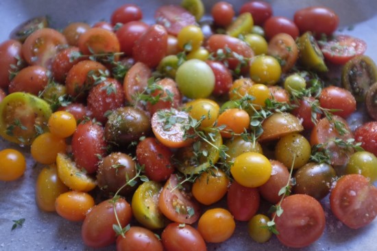 Tomatoes sprinkled with thyme