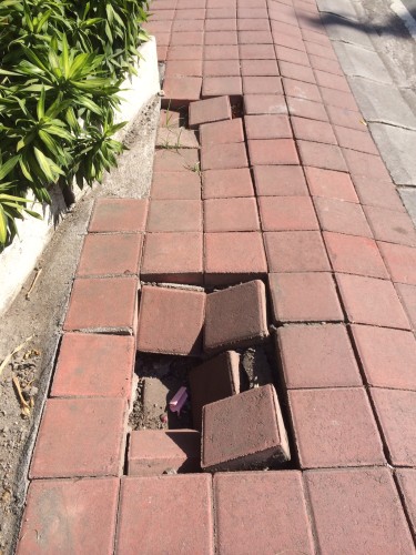 A footpath in Seminyak.  Watch your step! 