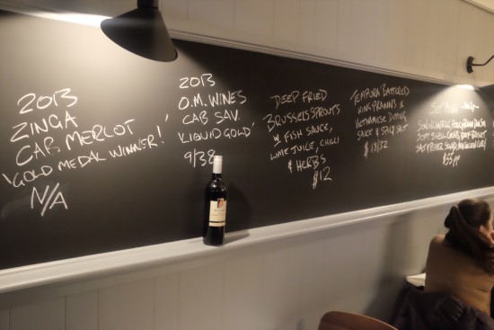 Old-school styled blackboard with specials written in chalk