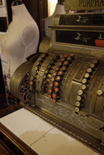 An antique cash register