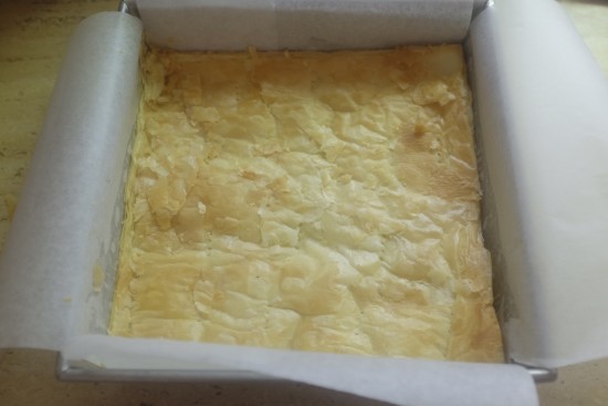 Bottom layer of puff pastry