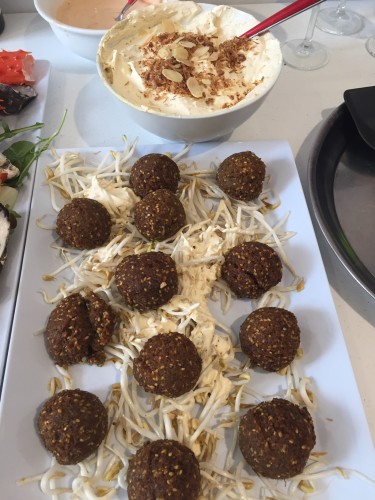 Falafel with French onion dip