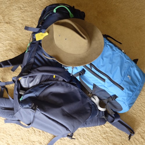 Backpacks plus the 'essential' hat